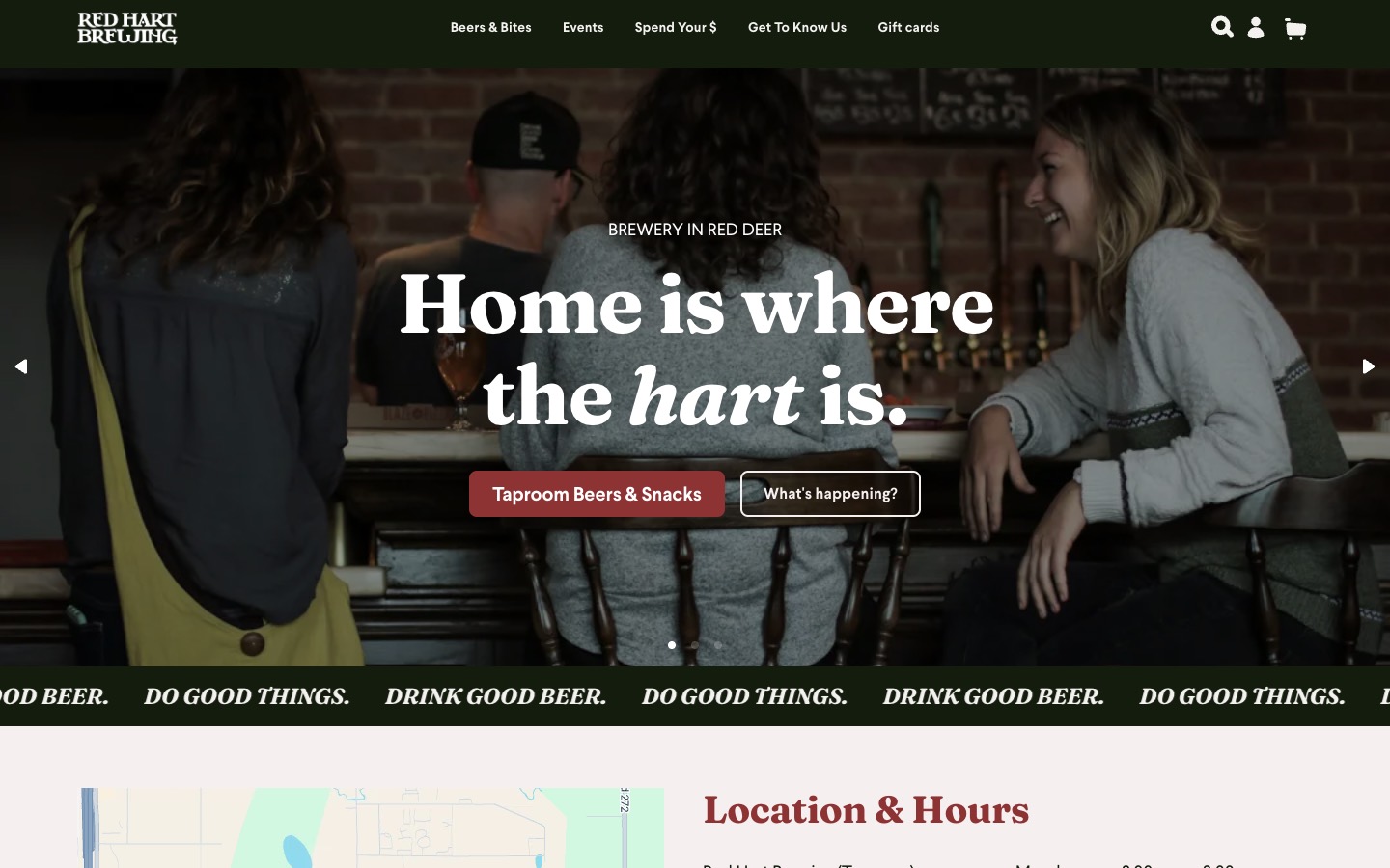 The current homepage